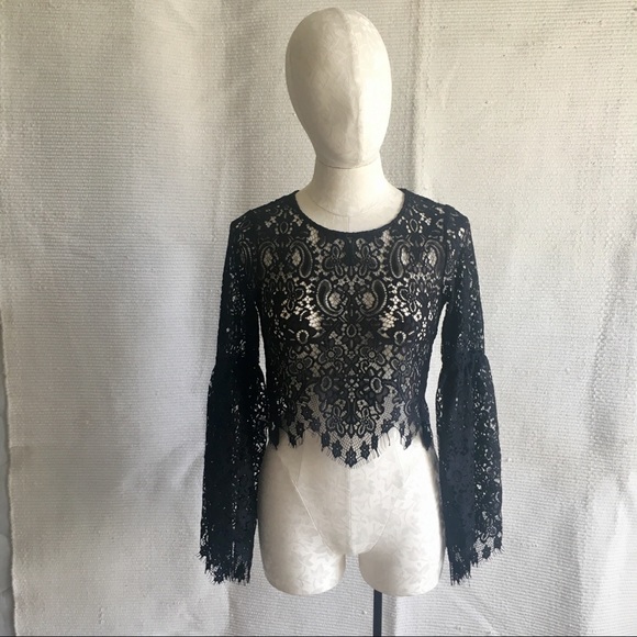 For Love & Lemons !Halloween Queen! Lace Crop Top - Picture 2 of 8